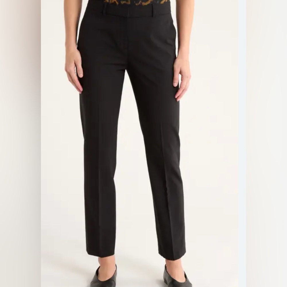Theory Wool Blend Slim Straight Dress Pants | Black | Size 0